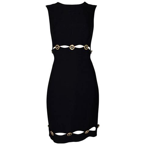 versace black cut out dress|gianni Versace black dress.